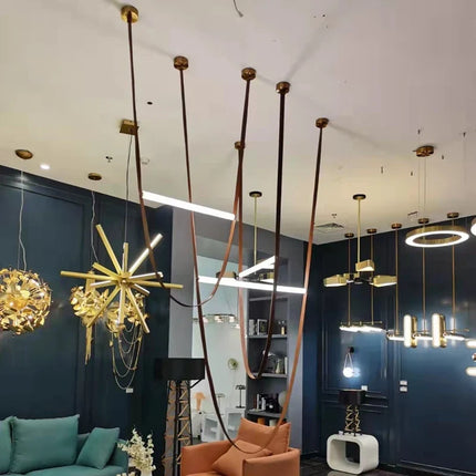 Suspension LED design avec ceinture en cuir pour luminaire décoratif — LZ4P9X