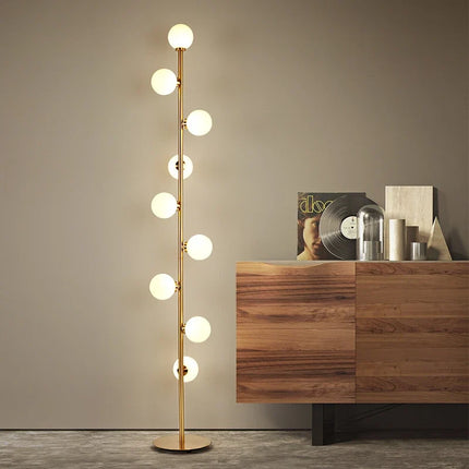 Lampadaire décoratif nordique à 9 têtes boule de verre — LZ4P9XQ