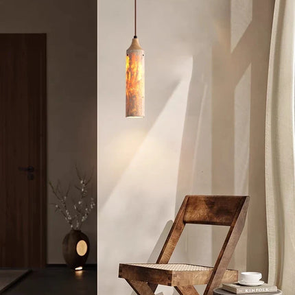 Lustre en bois au design japonais wabi-sabi pour intérieur — LZ4X9P2Q