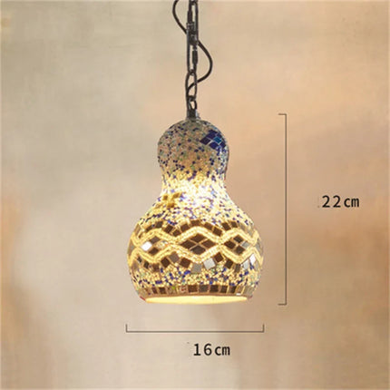 Lustre suspension en mosaïque turque colorée style art déco romantique — LZ4X9P2