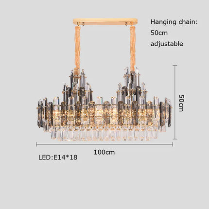 Lustre suspension ovale en cristal LED dimmable tendance 2022 — LZ4P9X