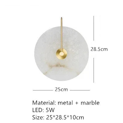 Applique murale LED en métal doré et marbre naturel pour éclairage contemporain — LZ4X9T