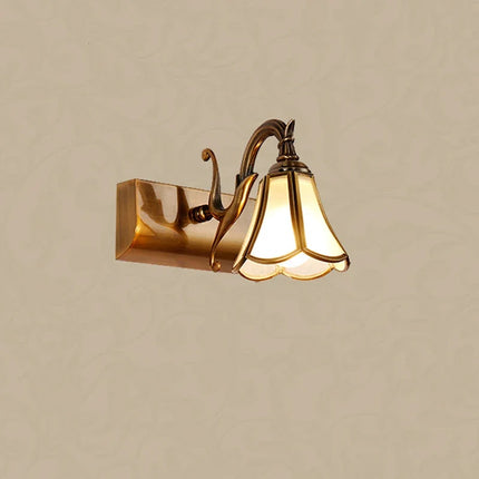 Applique murale miroir en verre rétro bronze style européen — LZ4X9T2