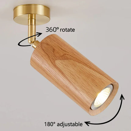spot de plafond réglable en bois pour hôtel et magasin