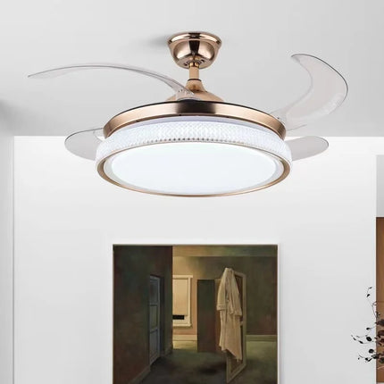 Plafonnier LED intelligent à pales rétractables au design moderne — LZ4X9T