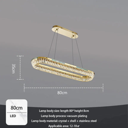Lustre intérieur en cristal et cuivre à trois couches — LZ4X9P2