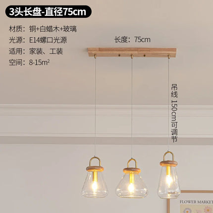Suspension abat-jour en verre transparent style Art déco pour intérieur — LZ4X9M