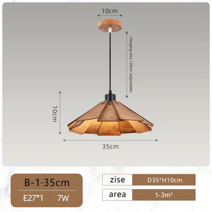 Suspension en bois style rétro japonais pour décoration intérieure — LZ4M7Q2