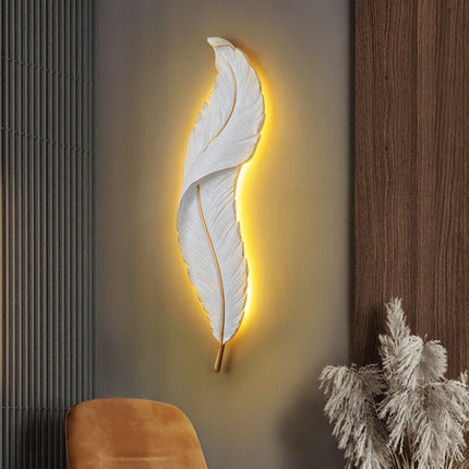 Applique murale LED design plume blanche Kauai — LZ7XQ2