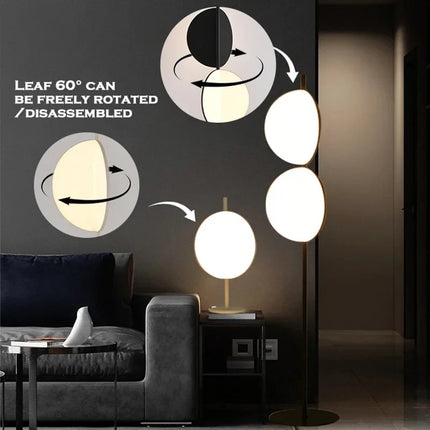 Lampadaire LED nordique à lames rotatives pour décoration — LZ4P9XQ
