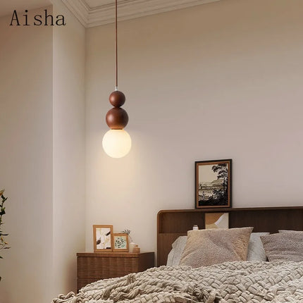 Suspension en bois massif style japonais Wabi Sabi pour intérieur — LZ4XJ9