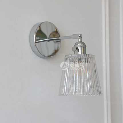 Applique murale design contemporain en verre et fer chromé avec bras réglable — LZ4X9TQ