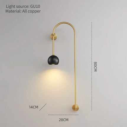 Applique murale en cuivre au design italien pour intérieur élégant — LZ4G7XQ