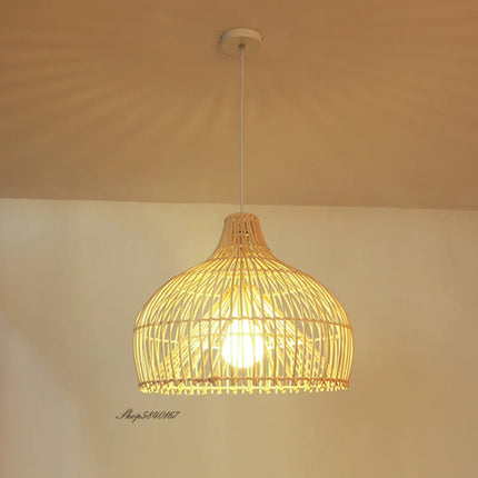 Suspension en rotin style pastoral japonais pour restaurant asiatique — LZ4X9QJ