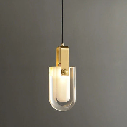 Lustre en cristal et cuivre au design nordique pour intérieur élégant — LZ4X9T
