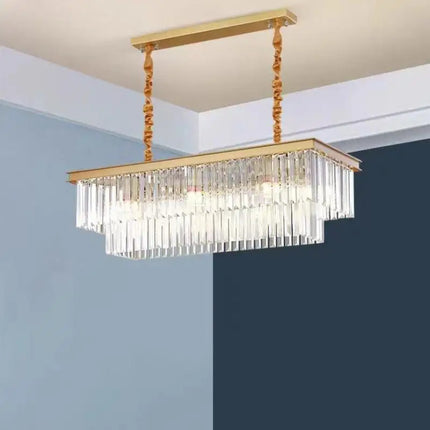 Lustre LED rétro américain en métal avec chaîne et cristal — LZ4X9P