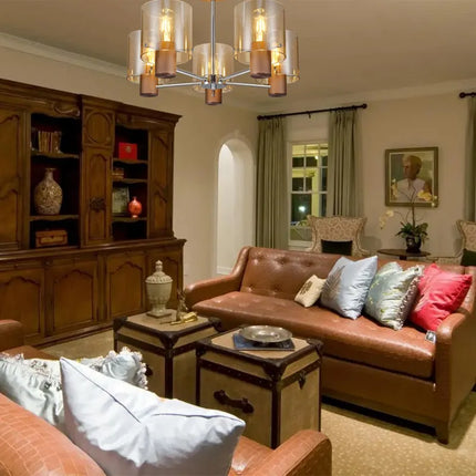 Lustre suspension en verre style nordique américain créatif — LZ4X9T