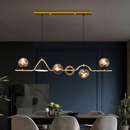 Lustre suspension en verre pour îlot de cuisine style nordique — LZ4X9P