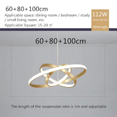 Lustre nordique moderne avec anneau lumineux et télécommande — LZ4X9P2