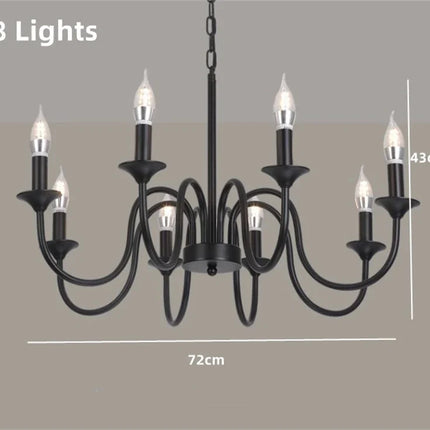 lustre rustique classique en fer pour décoration intérieure