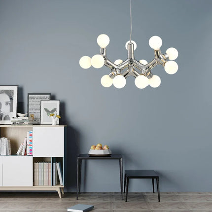 Lustre design moléculaire nordique italien 2023 pour villa — LZ4X9M