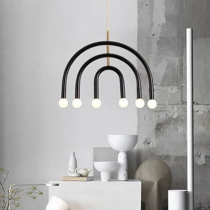 Lustre suspension réglable en fil métallique arc-en-ciel art déco — LZ4P9XQ