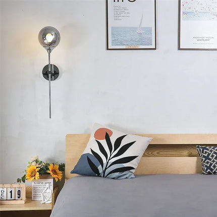 Applique murale design en verre et chrome doré pour intérieur — LZ4T9Q2