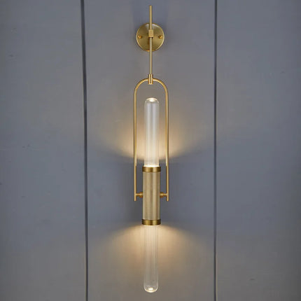 Applique murale en verre transparent et métal doré pour éclairage intérieur — LZ4X9T2