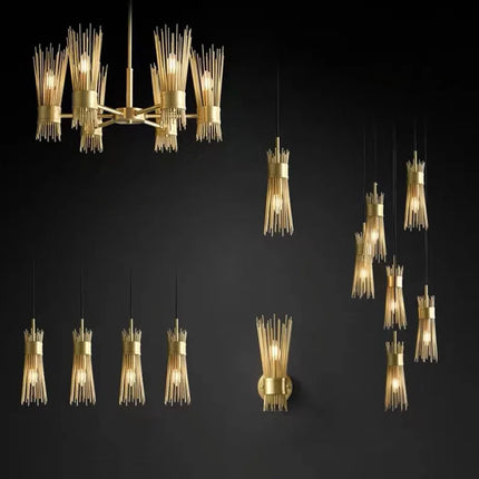 Lustre suspendu LED créatif en cuivre plein pour décoration — LZ4X9P