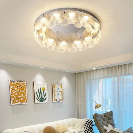 Plafonnier LED en acier inoxydable et verre pour intérieur moderne — LZ4X9Q