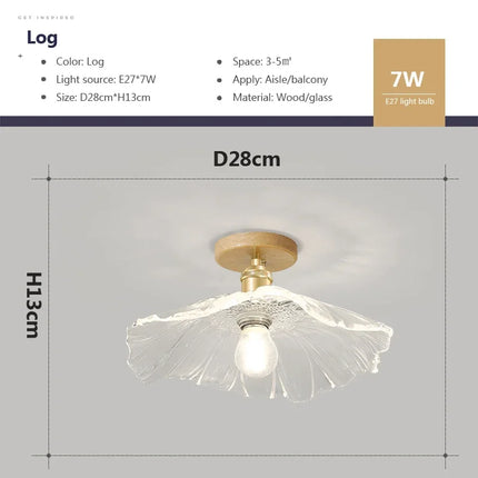 Suspension décorative nordique en verre et bois pour intérieur — LZ4X9P