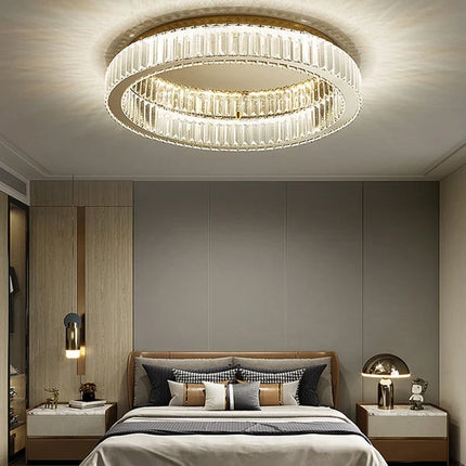 Lustre rond bicolore or et argent avec LED dimmable — LZ4X9P2