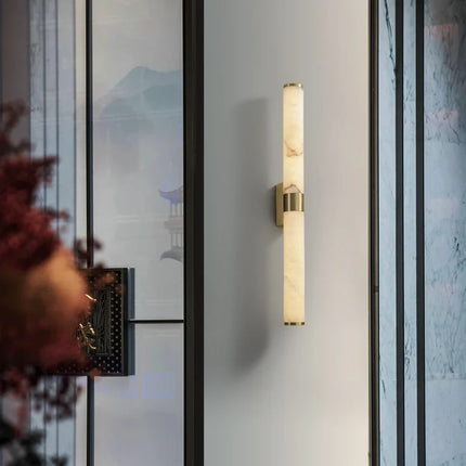 Applique murale en marbre et cuivre pour éclairage intérieur décoratif — LZ4X9B2