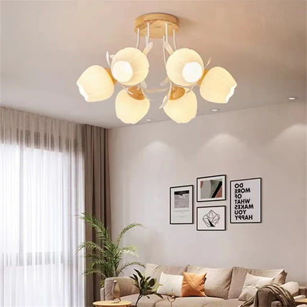 Lustre suspension décoratif fleurs style nordique pour intérieur moderne — LZ4X7Q9
