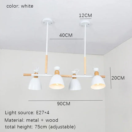 Lustre suspension nordique en bois pour décoration intérieure moderne — LZ4X9T
