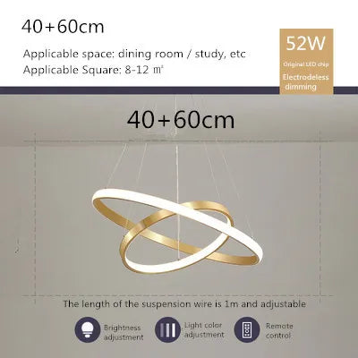 Lustre suspension nordique moderne avec LED et télécommande — LZQ7D2
