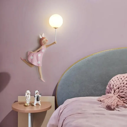 Applique murale LED décorative rose pour chambre de fille princesse — LZ4X9T1