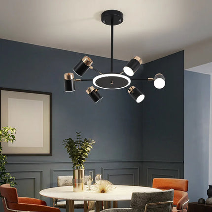 lustre led rotatif en métal avec 3 gradations suspendues