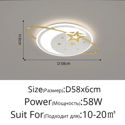 Plafonnier LED suspendu design minimaliste planète avec protection yeux enfant — LZ4X9P2