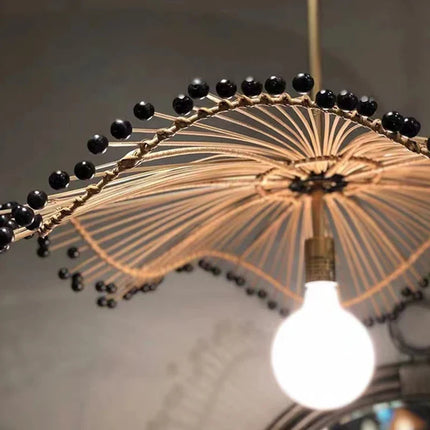 Lustre suspension art déco en corde de chanvre pour commerces — LZ4N7Q