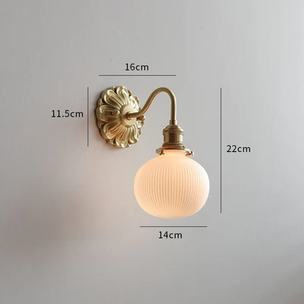 Applique murale LED en verre gris fumé et cuivre moderne — LZ4X9T2