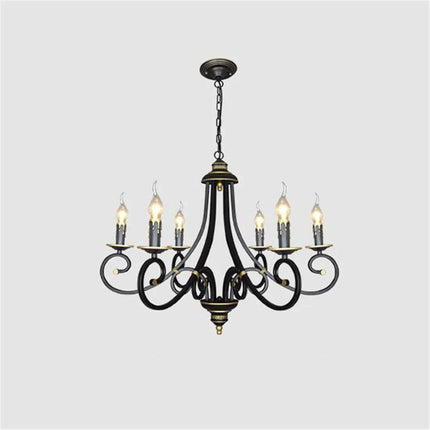 Lustre suspension rétro européen en fer pour décoration intérieure — LZ4X9P