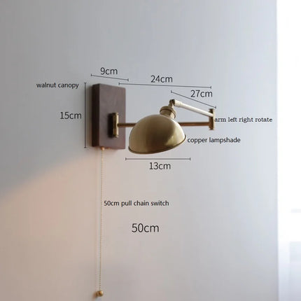 Applique murale LED en bois de frêne et de noyer