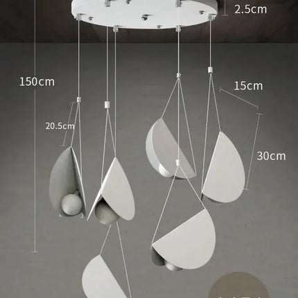 Nordic Designer Minimalist Modern Chandelier Ceiling Suspension Creative Pendant Lamp Hanging Light