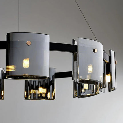 Lustre en verre fumé pour décoration élégante — LZ4X9T