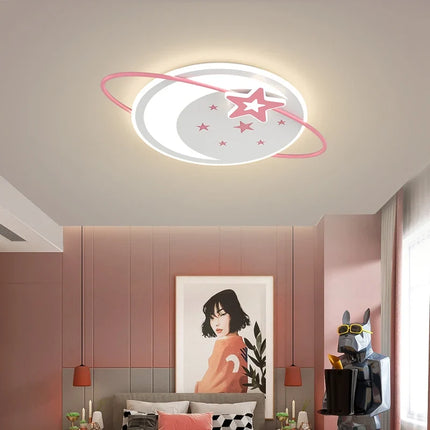 Plafonnier LED suspendu design minimaliste planète avec protection yeux enfant — LZ4X9P2