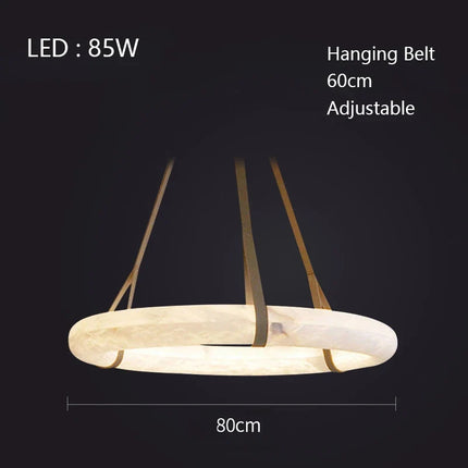 Lustre LED minimaliste en cuivre et marbre naturel — LZ4X9Q2