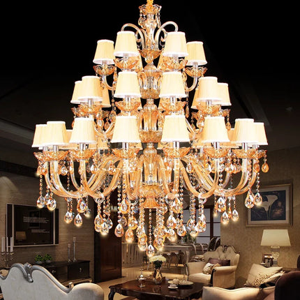 Lustre moderne en cristal et chrome pour éclairage de luxe — LZ4X9T