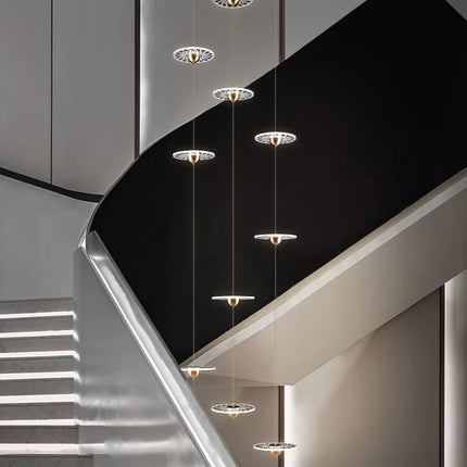 Lustre suspension design nordique simple et élégant pour escalier — LZ4X9T2