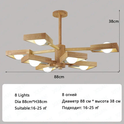 Lustre suspension en bois style nordique pour décoration d’intérieur — LZ4P9XJ